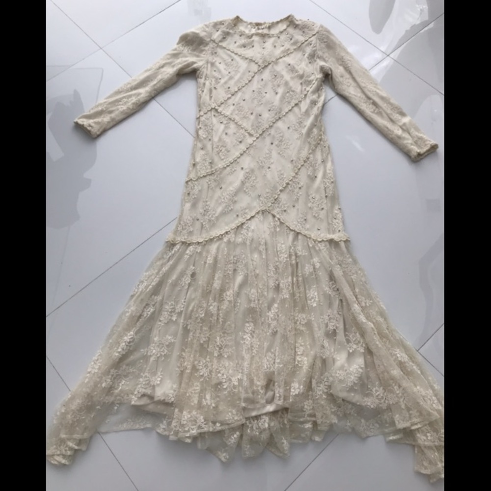 💎Off white custom made midi dressy dress
